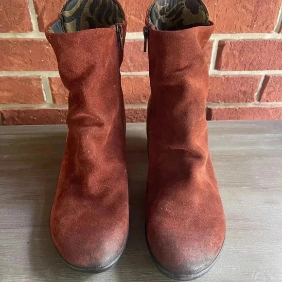 Fly London Leather Heeed Ankle Boot Hoya Brick Size 40 EU 9-9.5 US - Picture 5 of 5